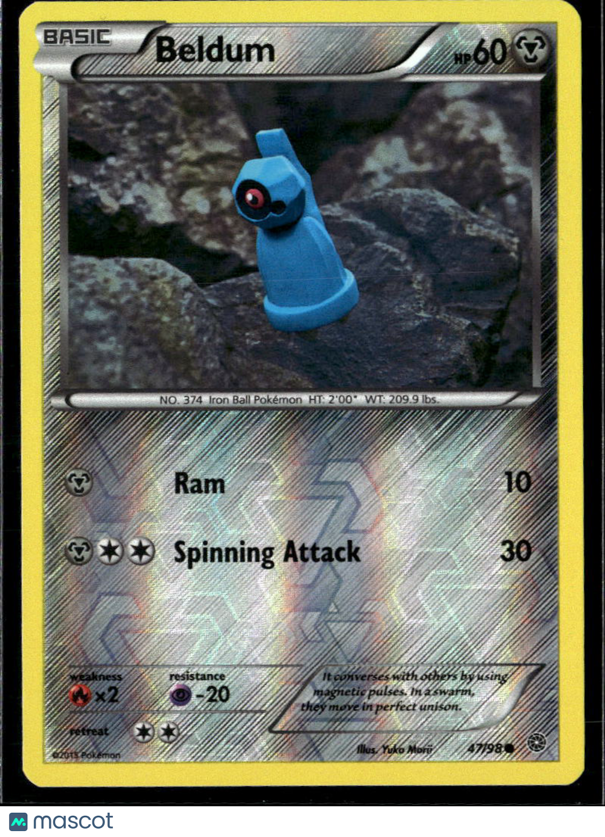 Beldum 2015 Ancient Origins Reverse Holo #47/98
