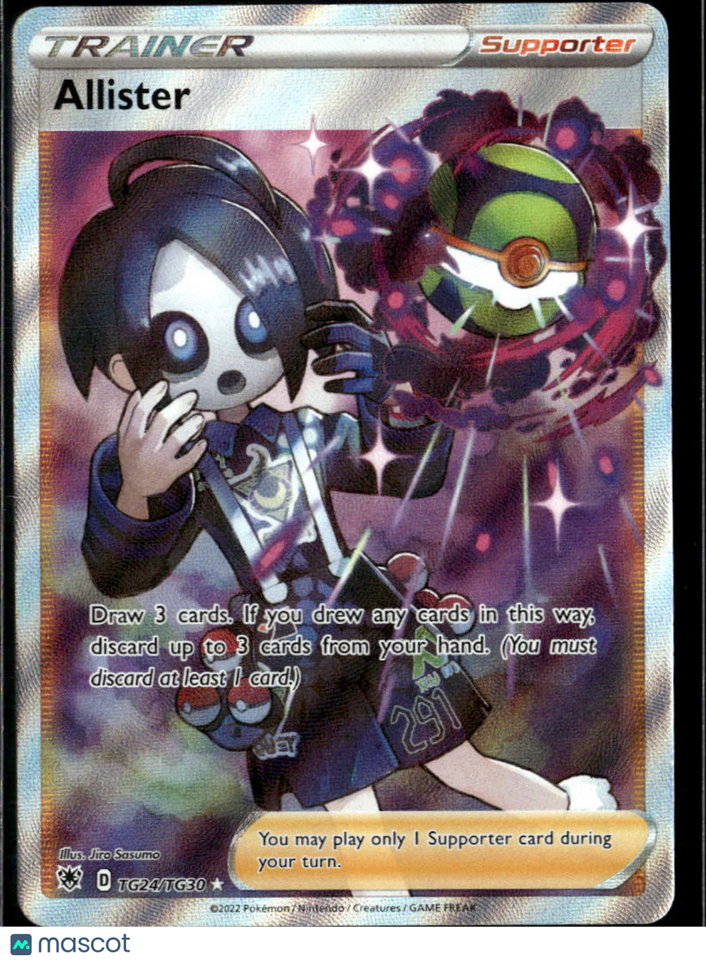 Allister 2022 Silver Tempest Holo Rare FA CSR #TG24/TG30