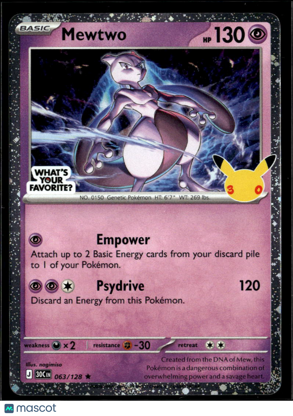 Mewtwo 2026 30th Celebration Holo ★ R #63/128
