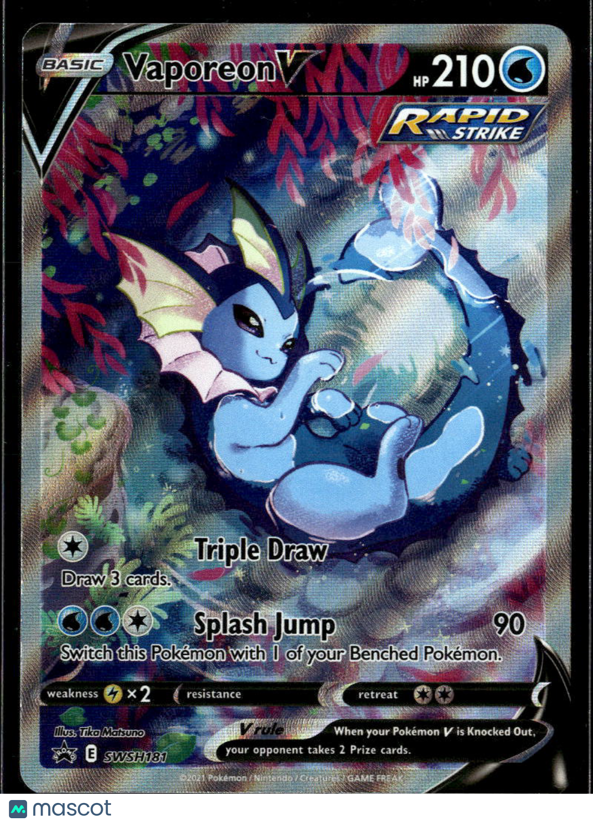 Vaporeon V SWSH: Sword & Shield Promo Cards Holo Black Star Promo FA #SWSH181
