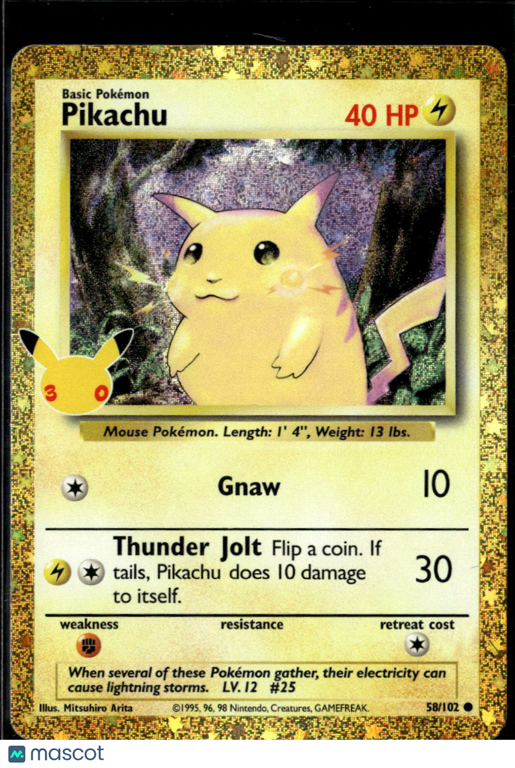 Pikachu 2021 Celebrations Holo #58/102