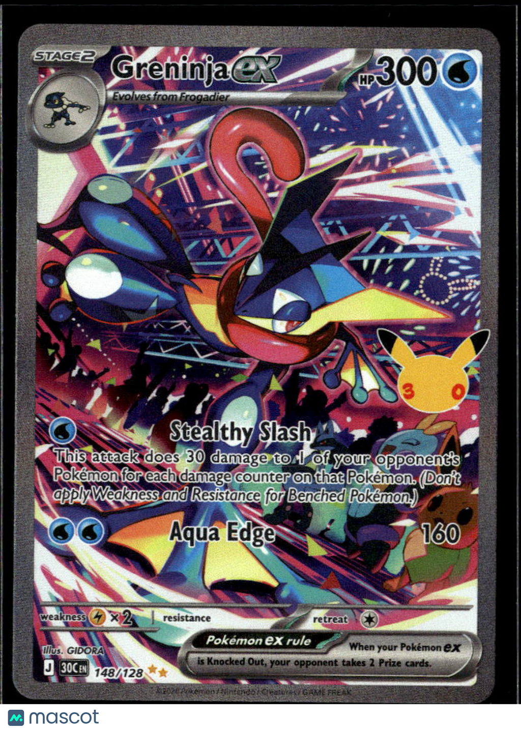 Greninja EX 2026 30th Celebration Holo Secret Rare FA SAR #148/128