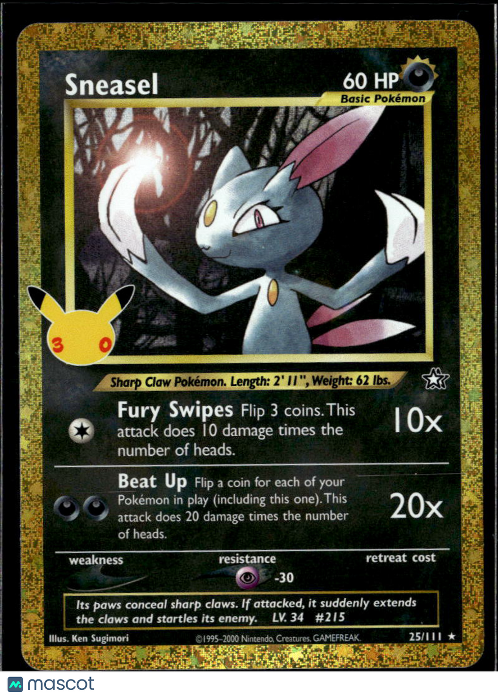 Sneasel 2021 Celebrations Holo Rare #25/111