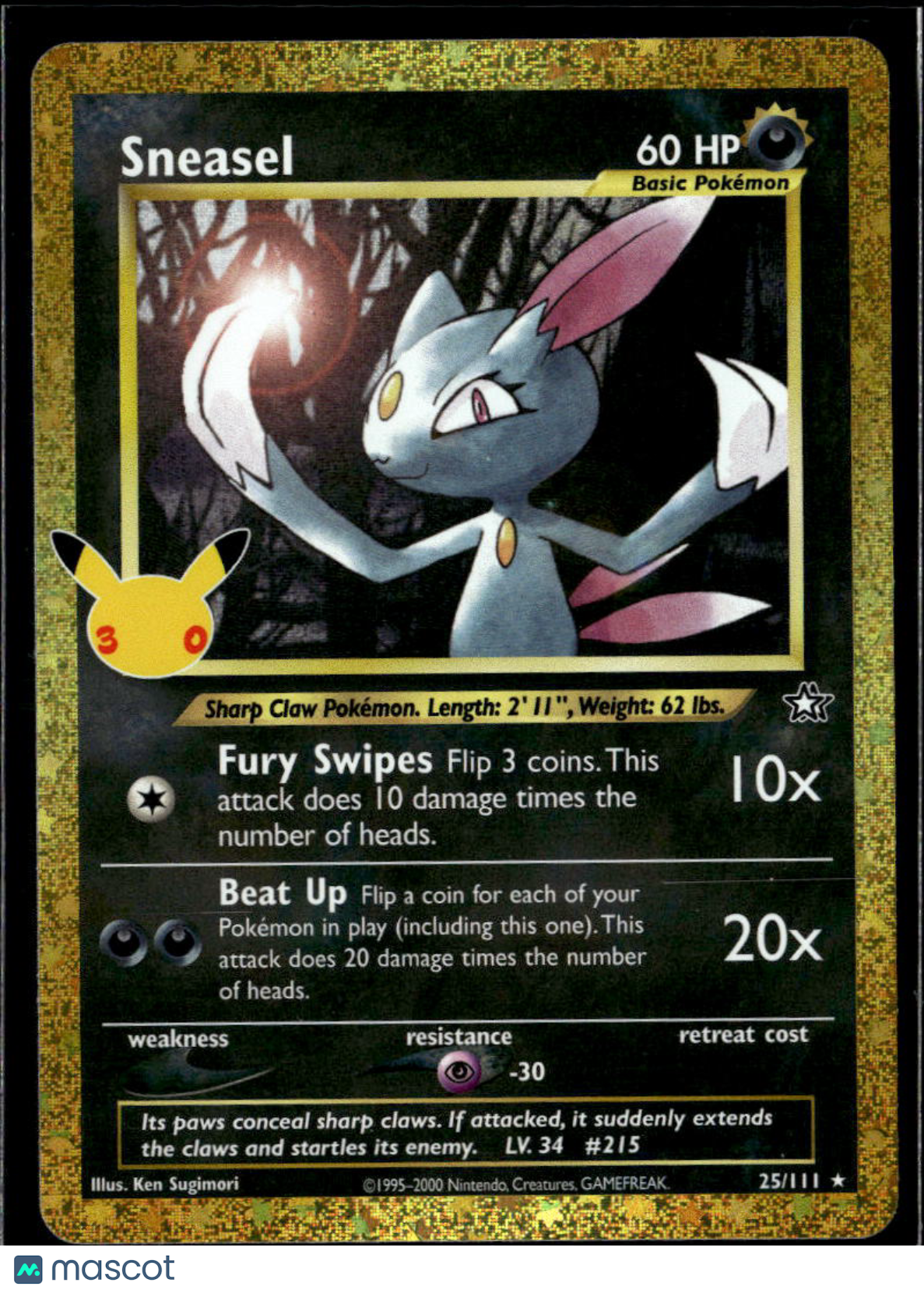 Sneasel 2021 Celebrations Holo Rare #25/111
