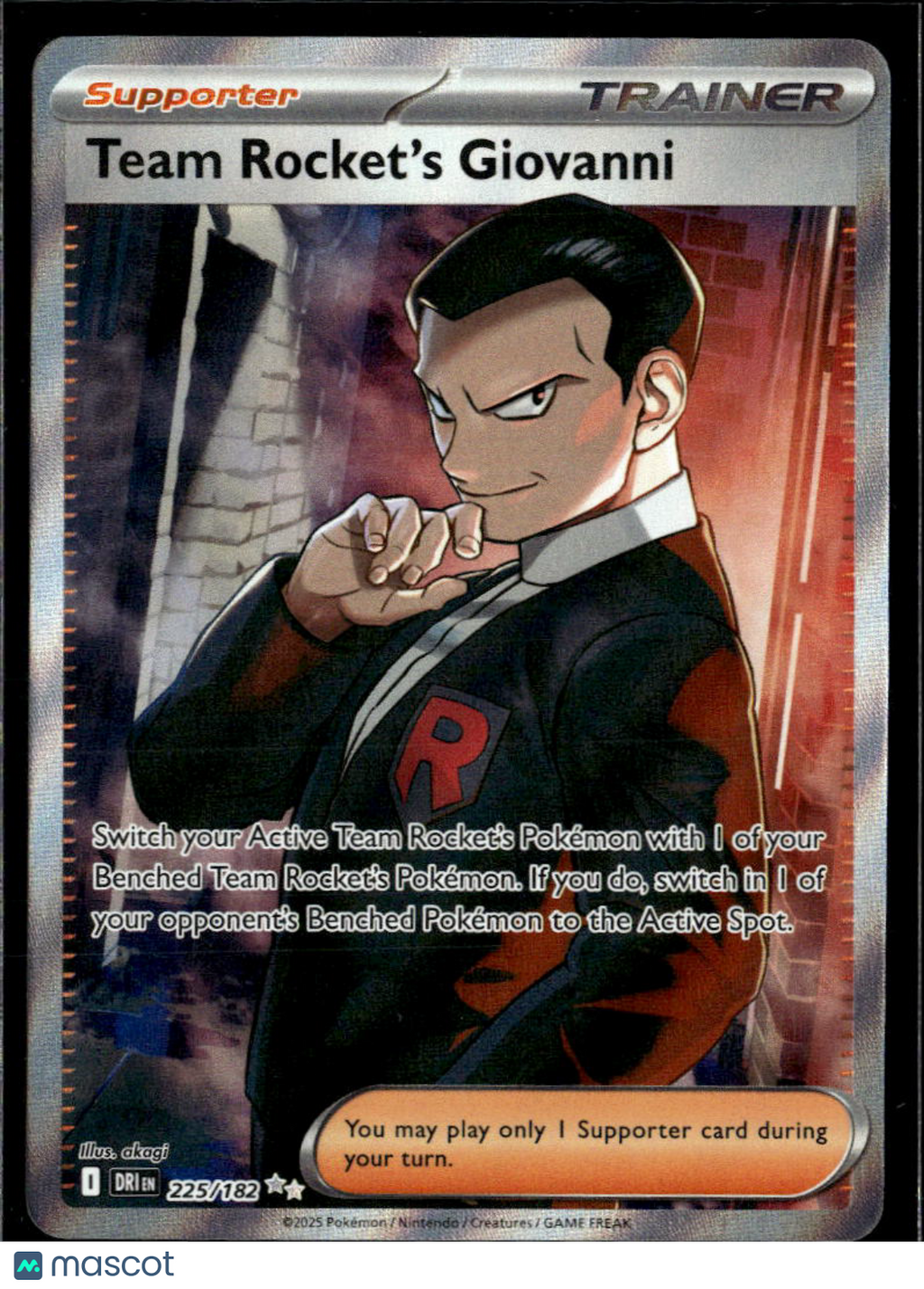 Team Rocket's Giovanni 2025 Destined Rivals Holo Secret Rare UR FA #225/182