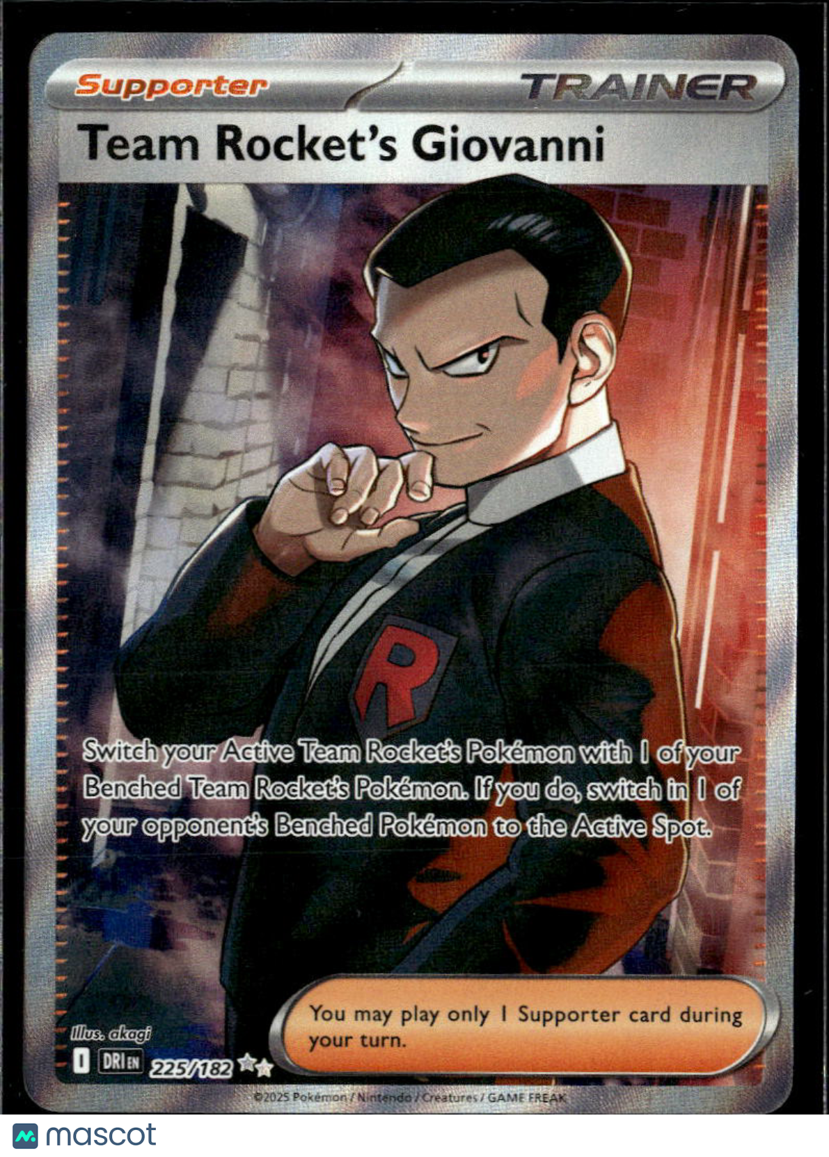 Team Rocket's Giovanni 2025 Destined Rivals Holo Secret Rare UR FA #225/182
