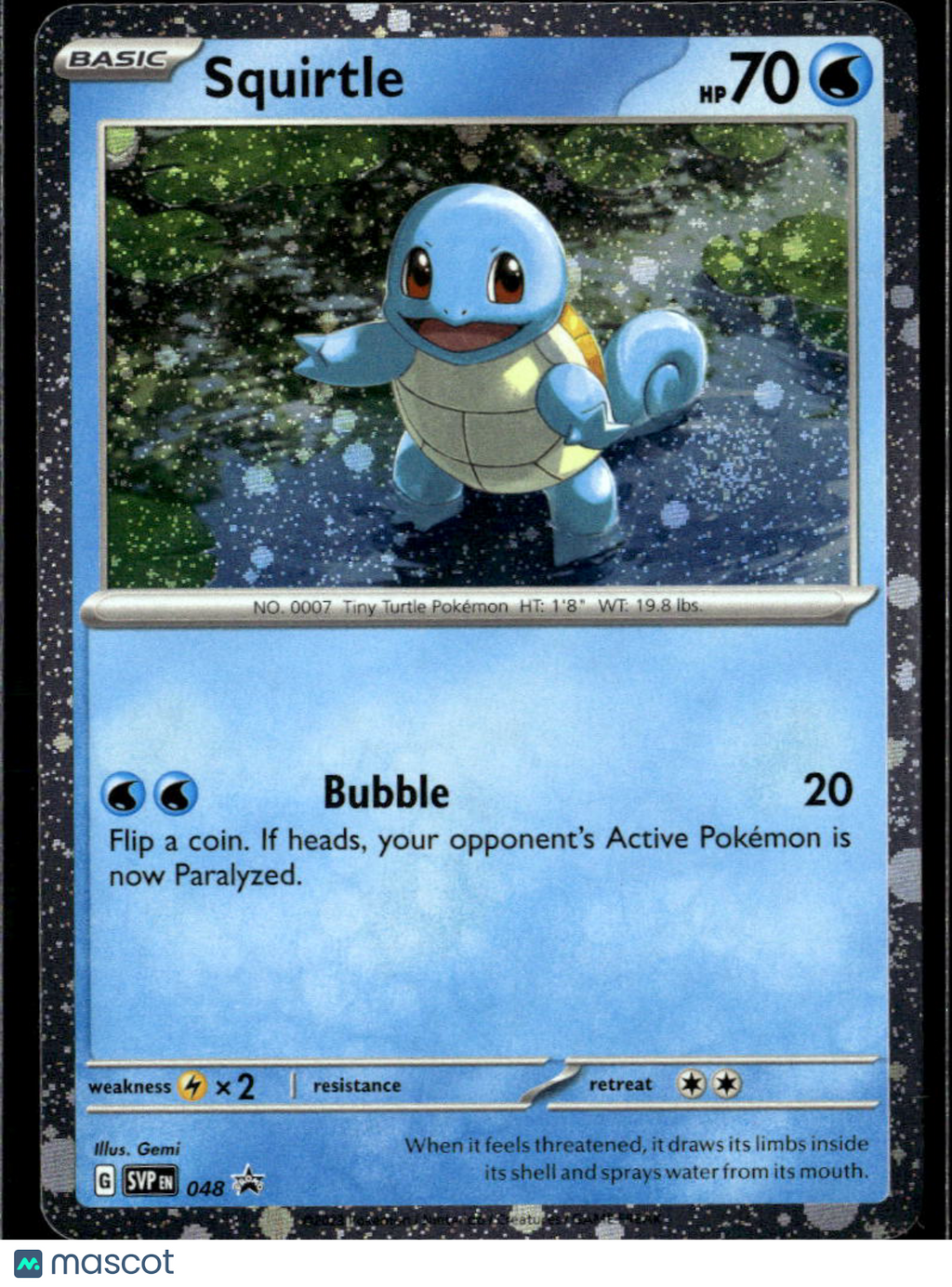 Squirtle Scarlet & Violet Holo Black Star Promo "Swirl" #048