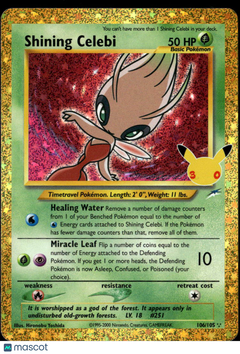 Shining Celebi 2021 Celebrations Holo Secret Rare #106/105