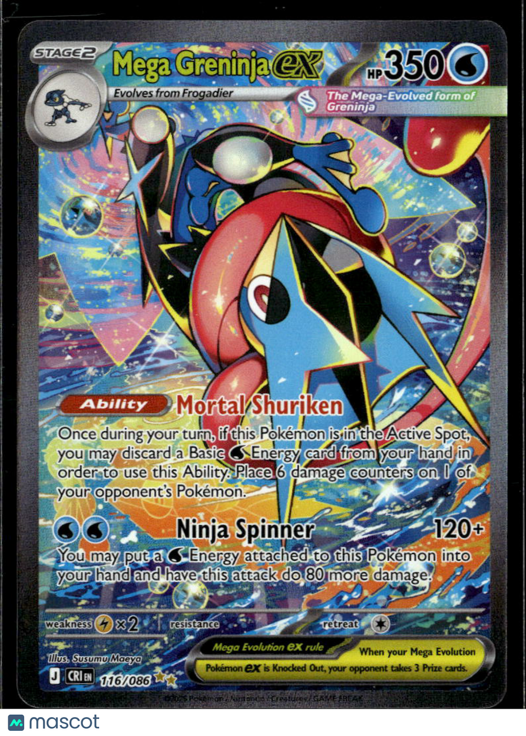 Mega Greninja EX 2026 Chaos Rising Holo Secret Rare SAR #116/86