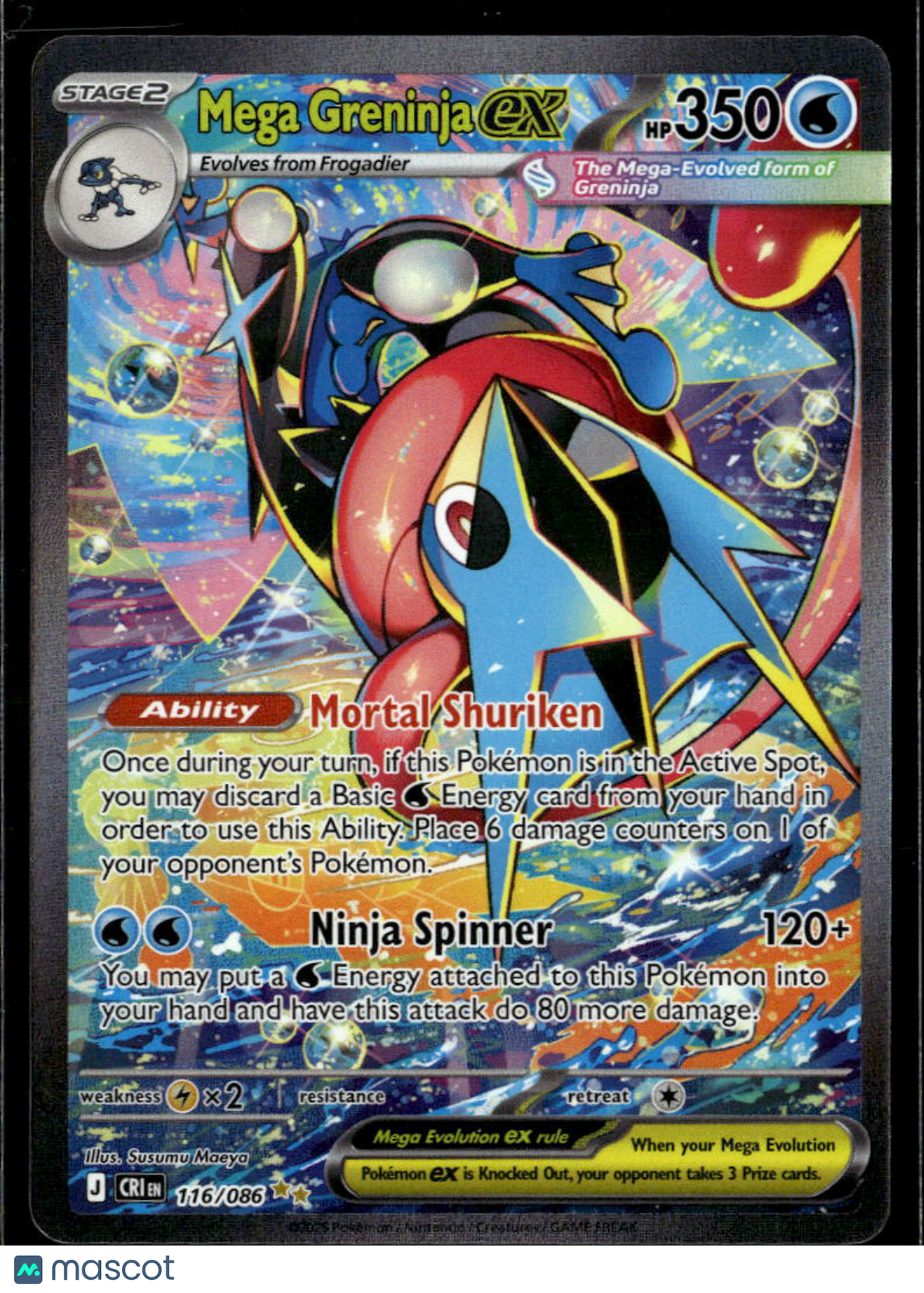 Mega Greninja EX 2026 Chaos Rising Holo Secret Rare SAR #116/86