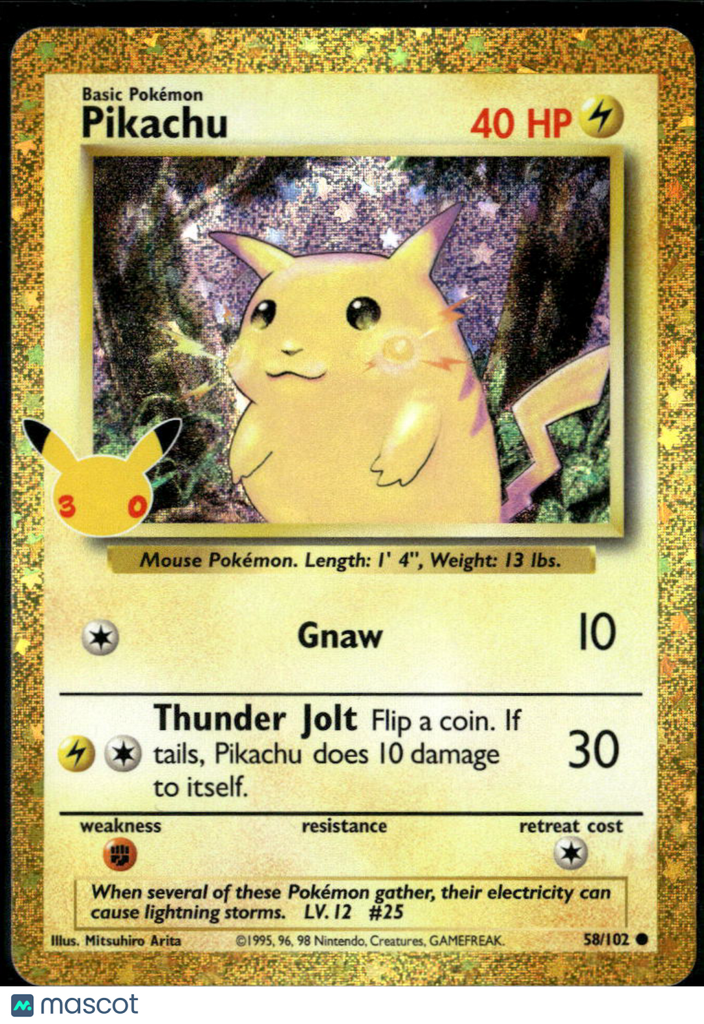 Pikachu 2021 Celebrations Holo #58/102