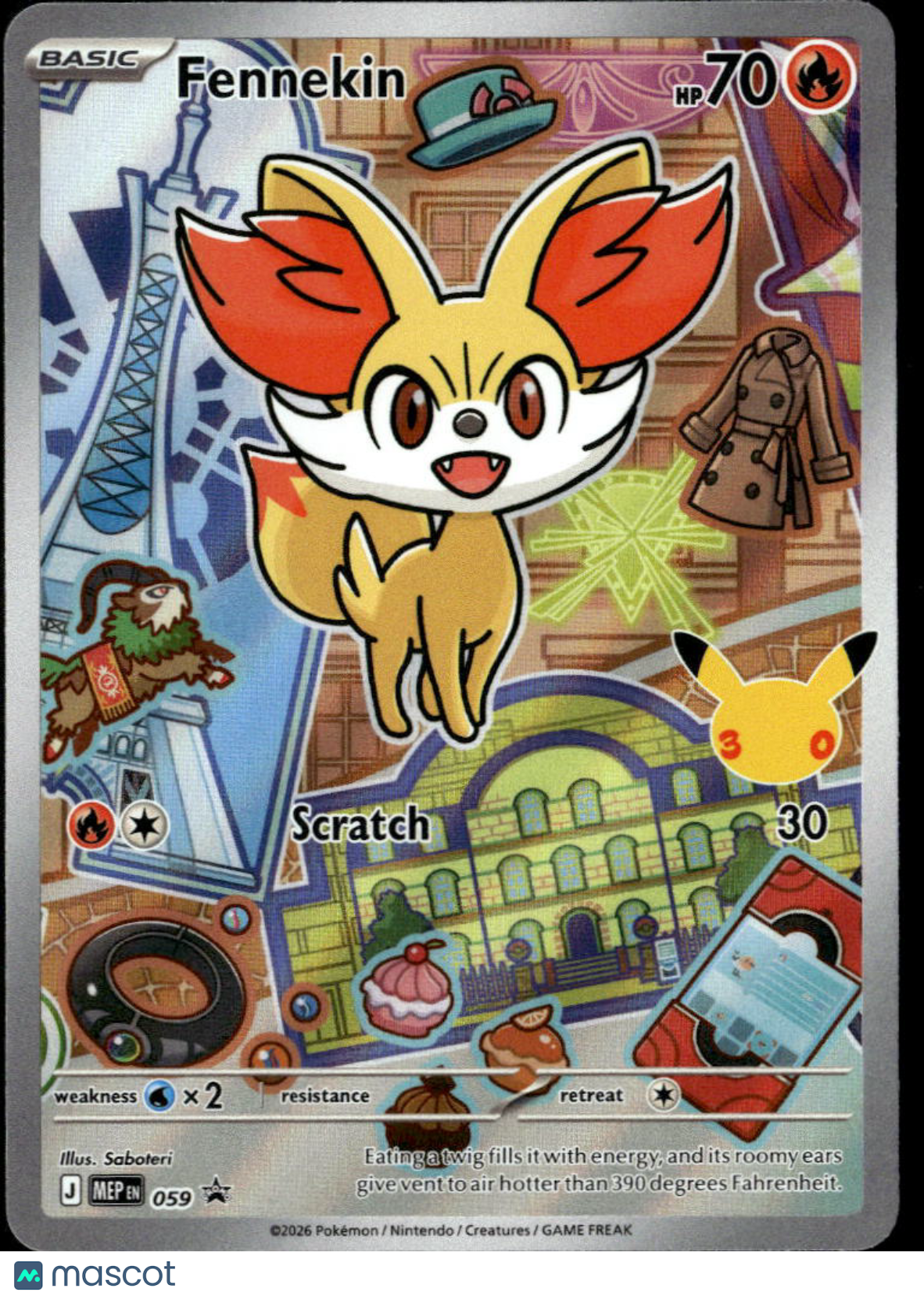Fennekin 2025 Mega Evolution Holo Black Star Promo FA #059