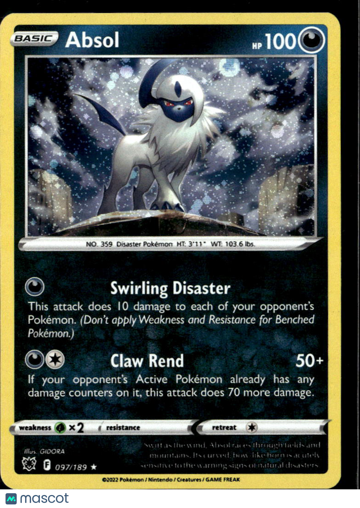 Absol 2022 Astral Radiance Holo Rare #97/189
