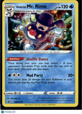 Galarian MR. Rime 2020 Sword & Shield Holo Black Star Promo #SWSH079