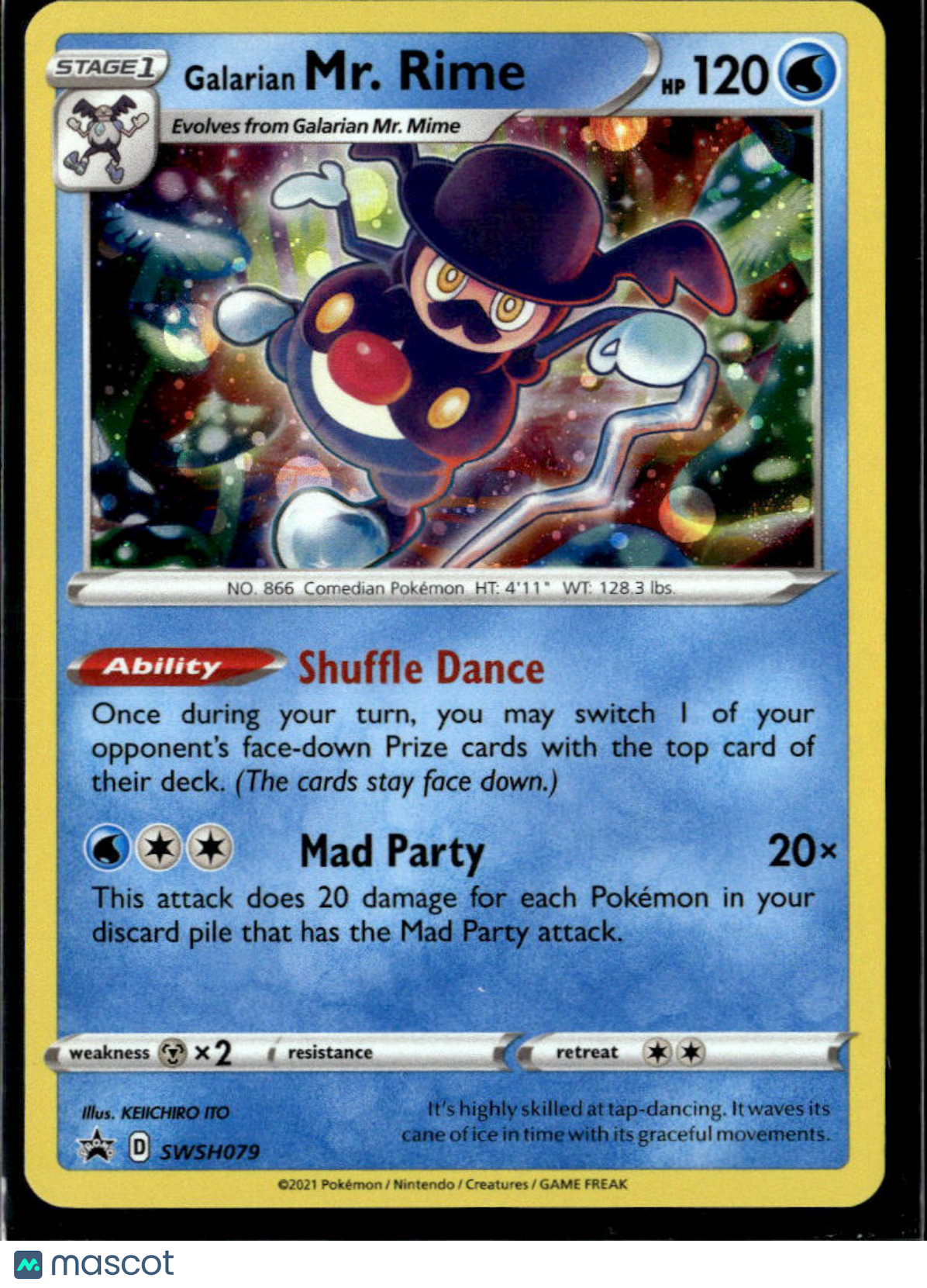 Galarian MR. Rime 2020 Sword & Shield Holo Black Star Promo #SWSH079