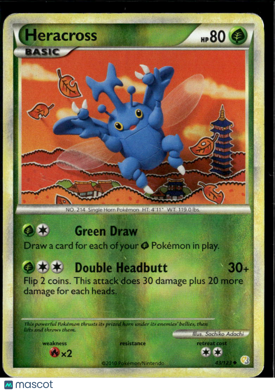 Heracross 2014 HeartGold & SoulSilver Uncommon #43/123