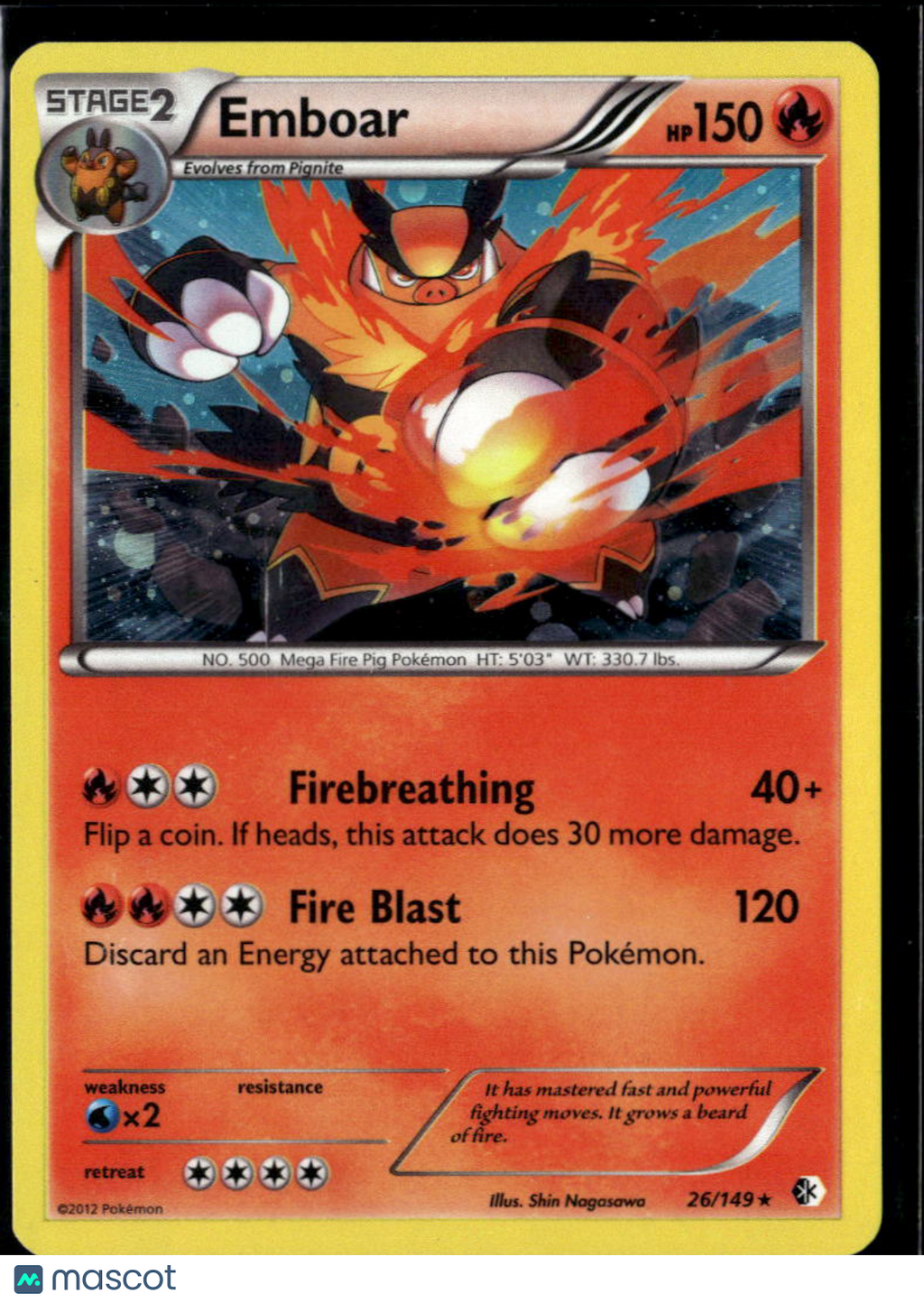 Emboar 2012 Boundaries Crossed Rare #26/149