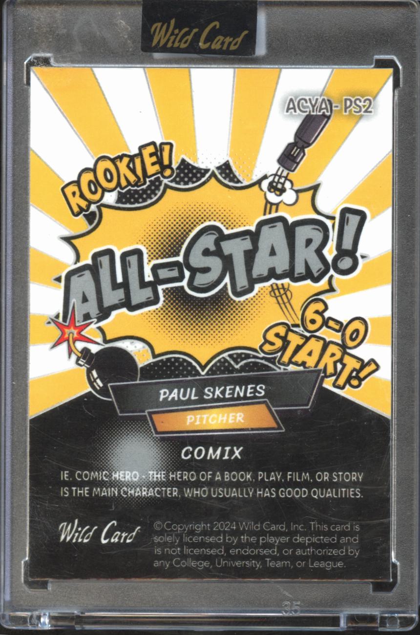 Paul Skenes 2024 Wild Card Alumination Comix Rookie RC 7/25 Pittsburgh Pirates