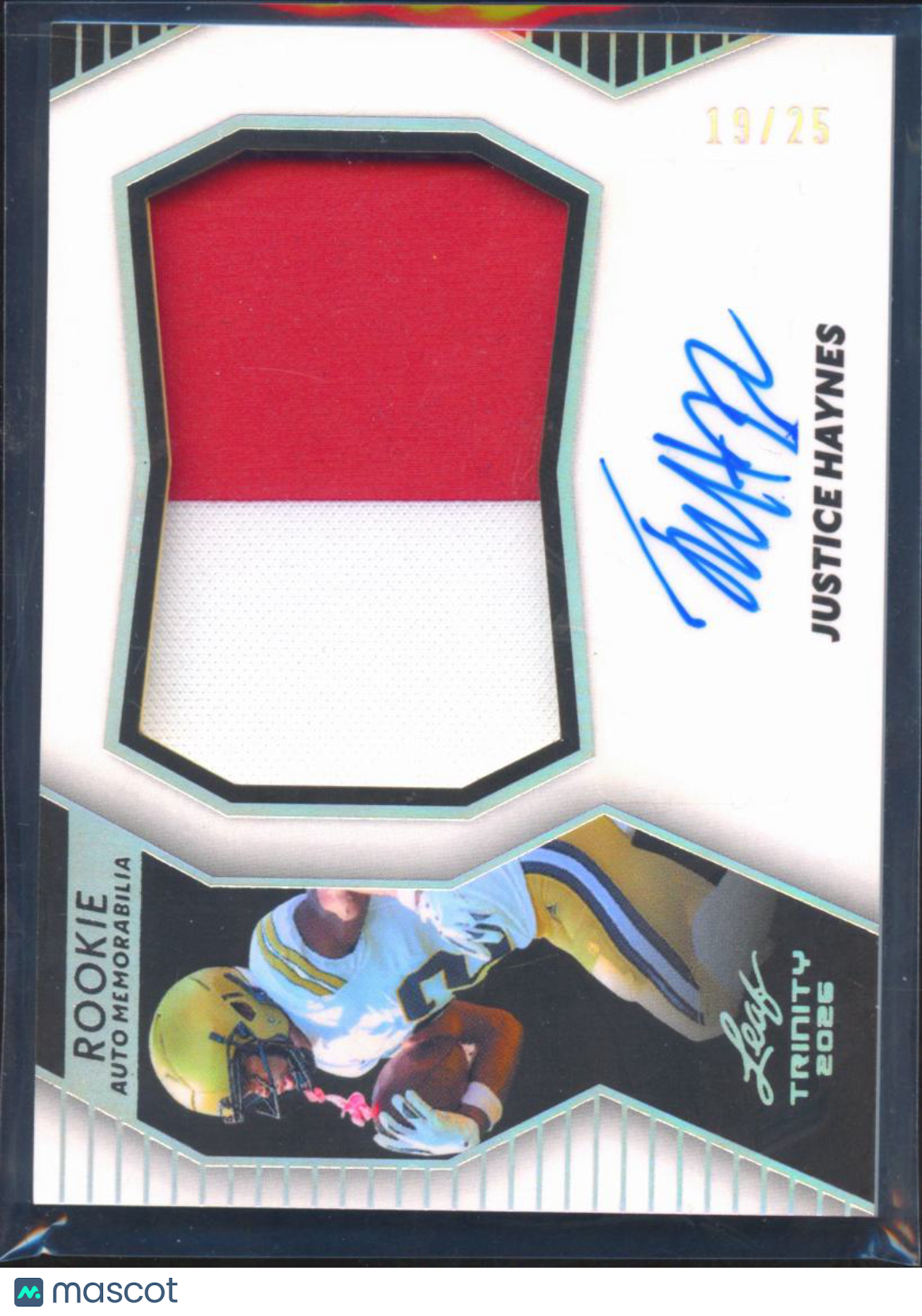 Justice Haynes 2026 Leaf Trinity Auto Autograph Patch RC Alabama 19/25