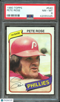 Pete Rose 1980 Topps Card Cincinnati Reds #540 PSA 8
