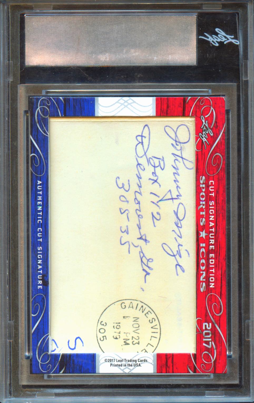 Johnny Mize Lou Brock 2017 Leaf Sports Cut Signature Auto Autograph Cardinals