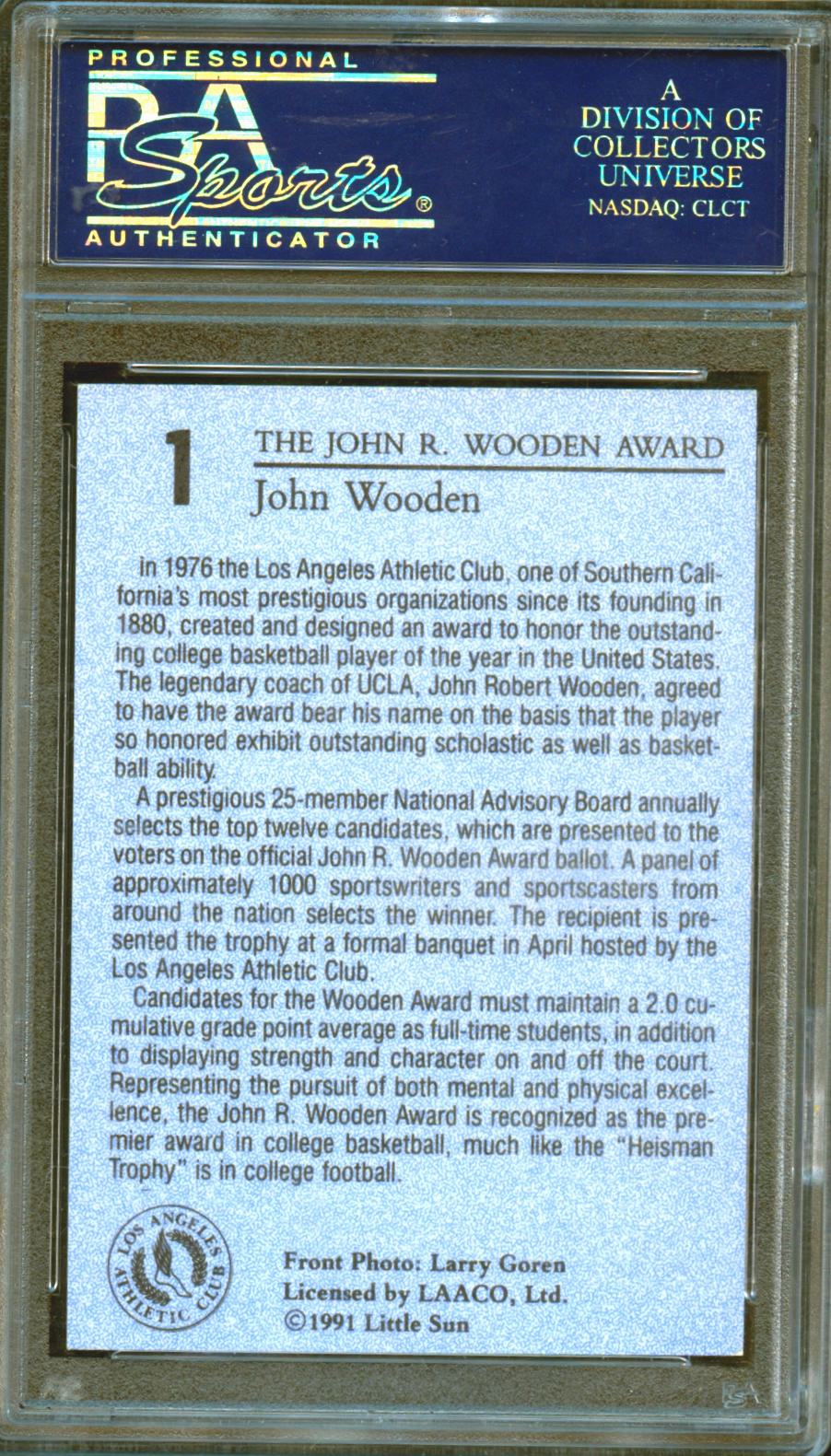 John Wooden 1991 Card Auto Autograph PSA DNA UCLA #1