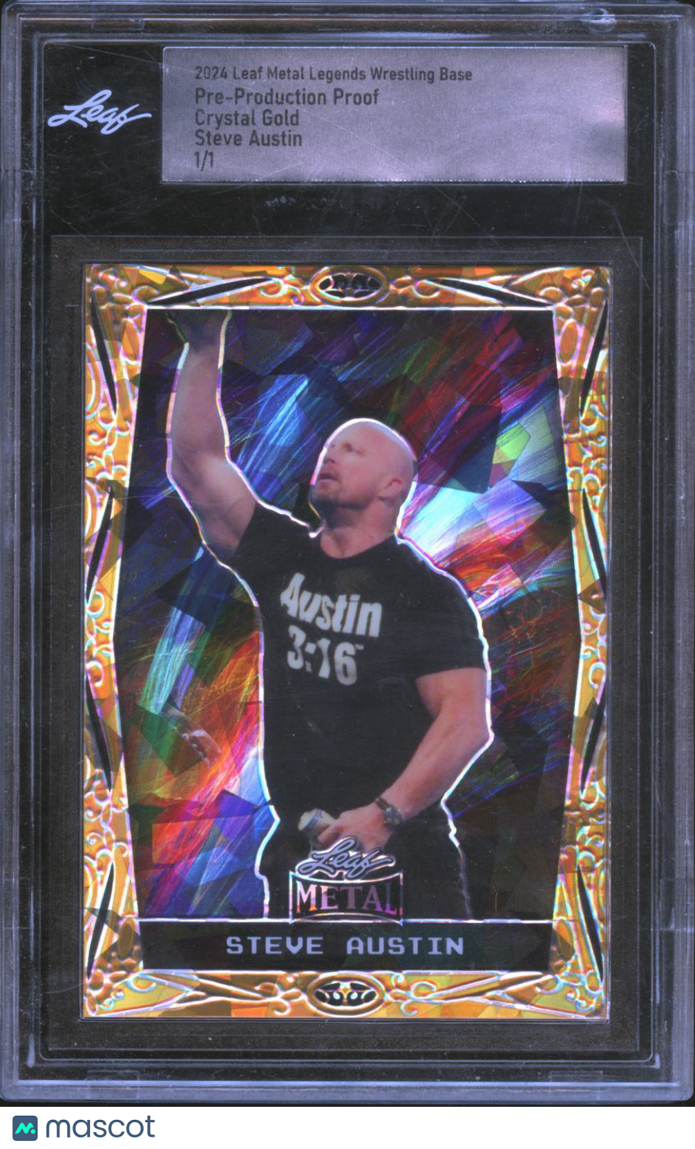 Steve Austin 2024 Leaf Metal Legends Crystal Gold WWE Wrestling 1/1