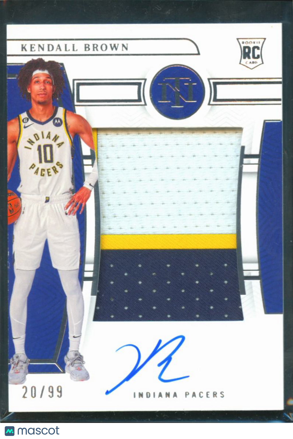 Kendall Brown 20232-23 National Treasures Auto Autograph Patch RC 20/99 Pacers