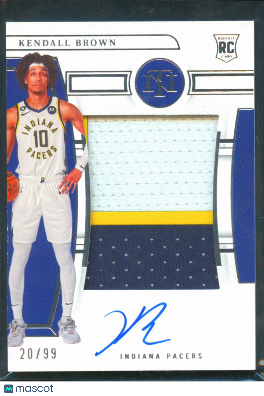 Kendall Brown 20232-23 National Treasures Auto Autograph Patch RC 20/99 Pacers