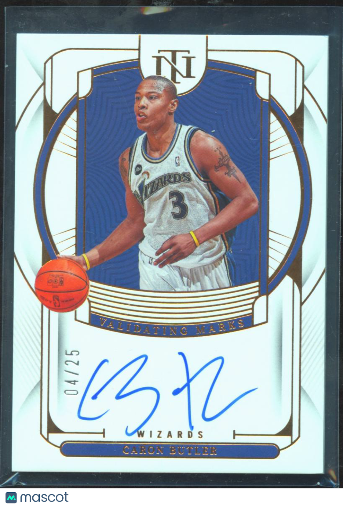 Caron Butler 2022-23 National Treasures Auto Autograph 4/25 Washington Wizards