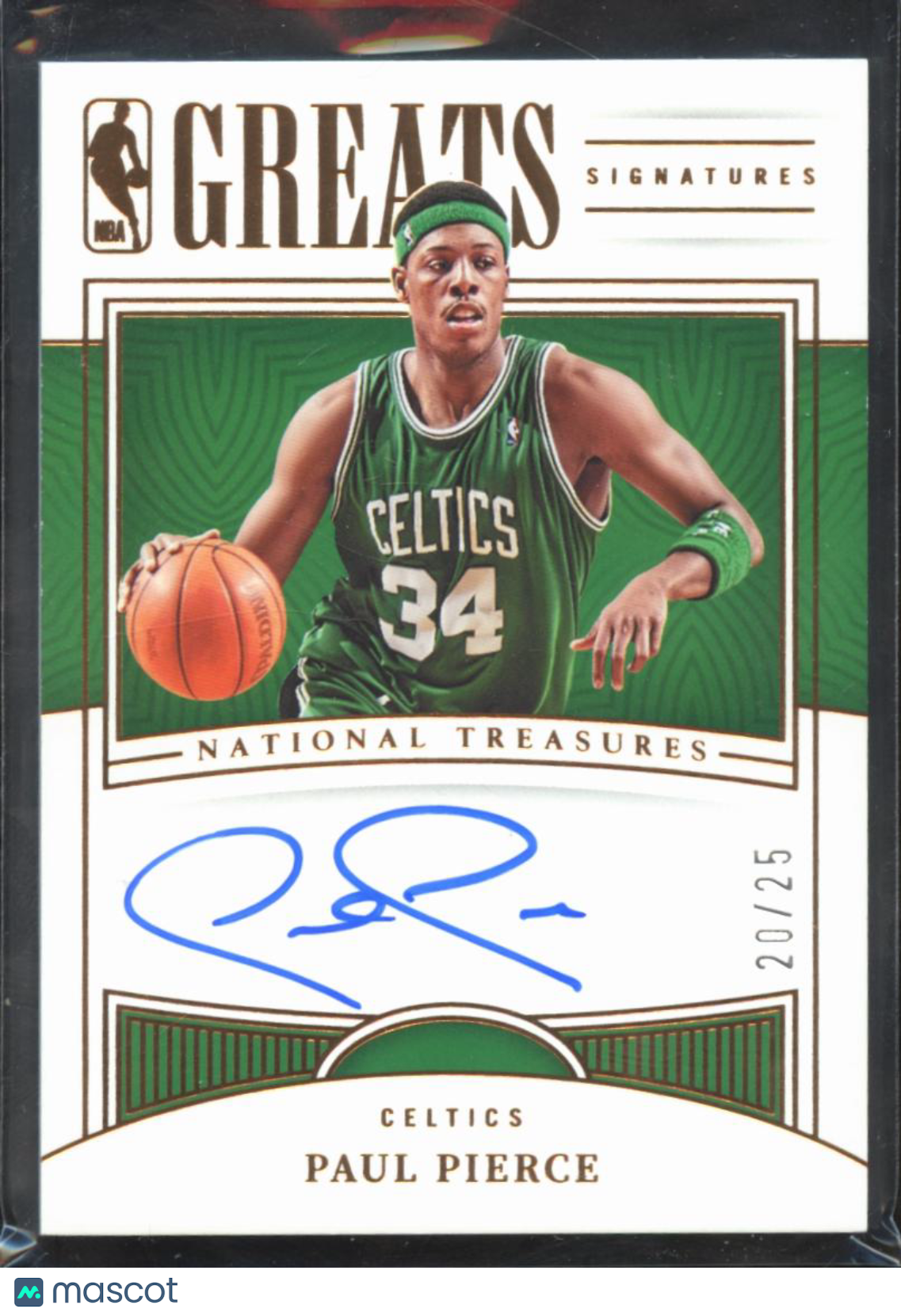 Paul Pierce 2022-23 National Treasures Auto Autograph 20/25 Boston Celtics