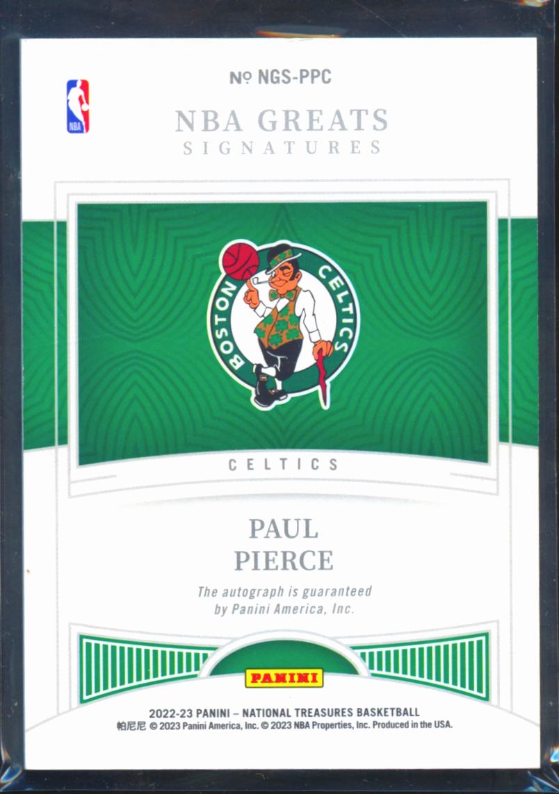 Paul Pierce 2022-23 National Treasures Auto Autograph 20/25 Boston Celtics