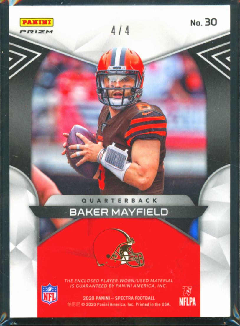 Baker Mayfield 2020 Spectra Psychedelic Jersey Patch 4/4 Cleveland Browns