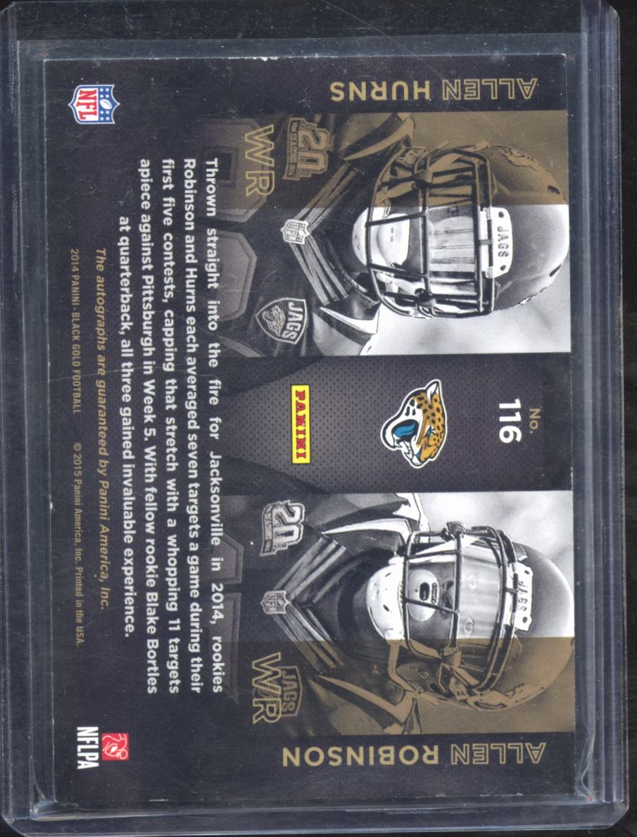 Allen Hurns Allen Robinson 2015 Black Gold Auto Autograph 48/49 Jaguars