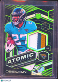 Leonard Fournette 2018 Obsidian Electric Etch Green Patch 18/25 Jaguars