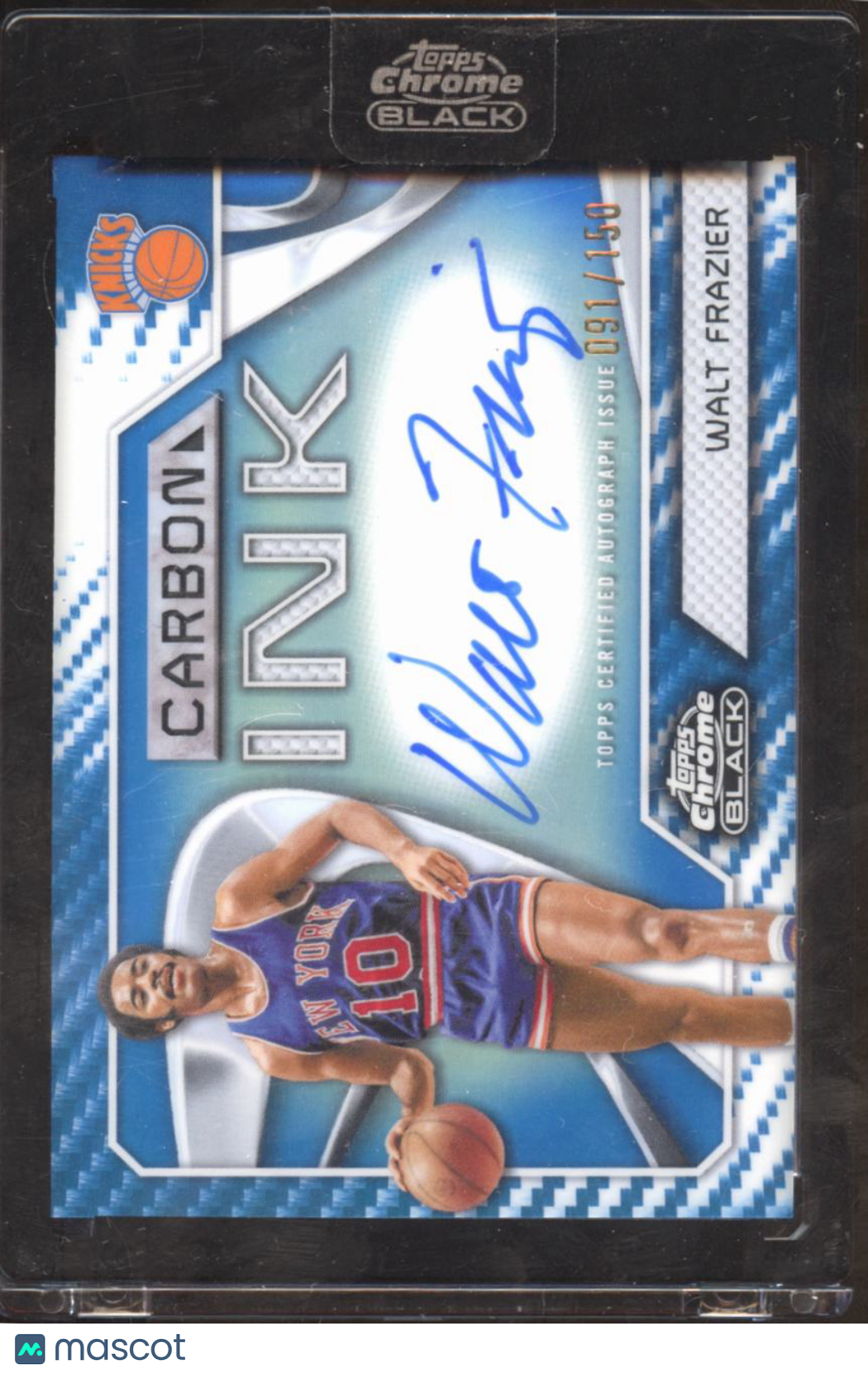 Walt Frazier 2026 Topps Chrome Black Auto Autograph 91/150 New York Knicks