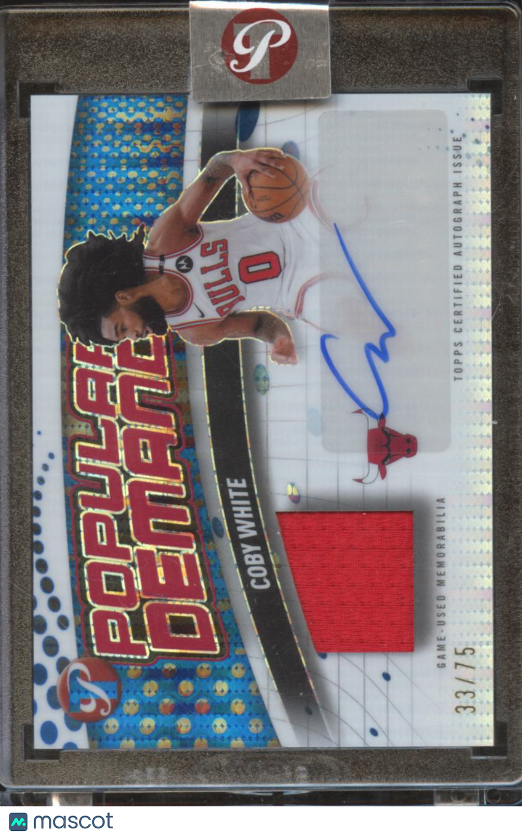 Coby White 2026 Topps Pristine Auto Autograph Patch 33/75 Chicago Bulls