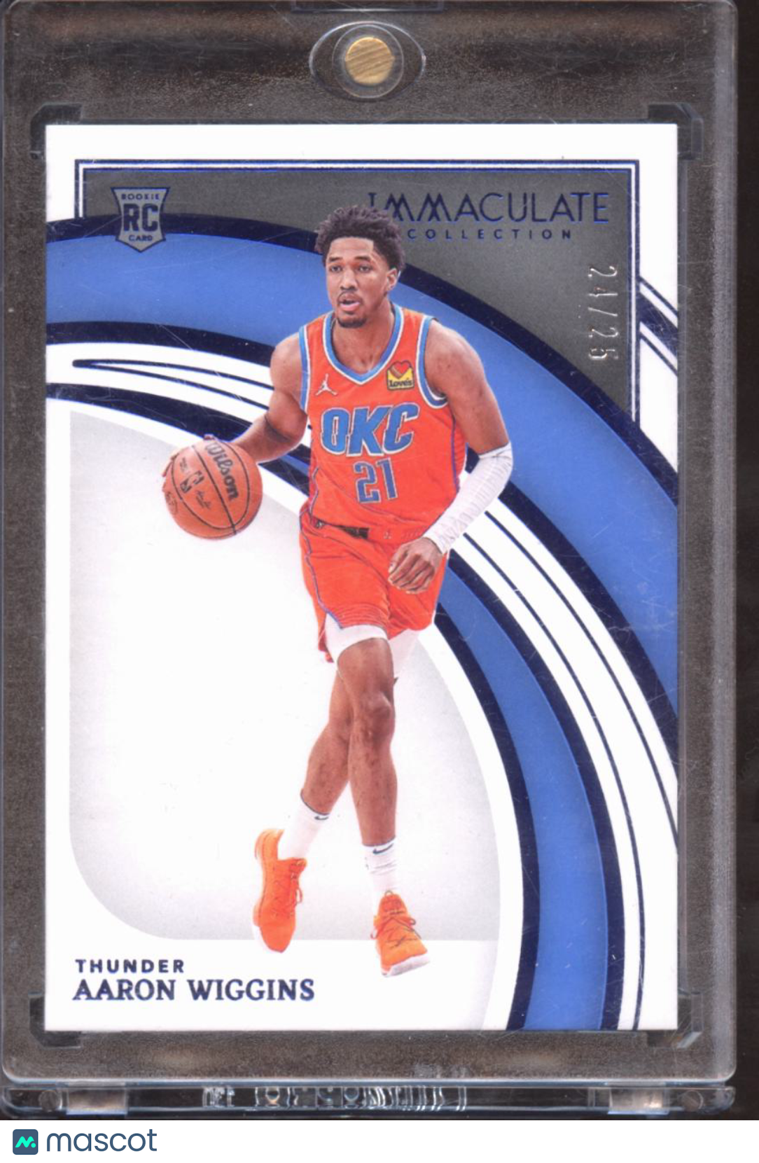 Aaron Wiggins 2021-22 Immaculate Blue Rookie RC 24/25 Oklahoma City Thunder