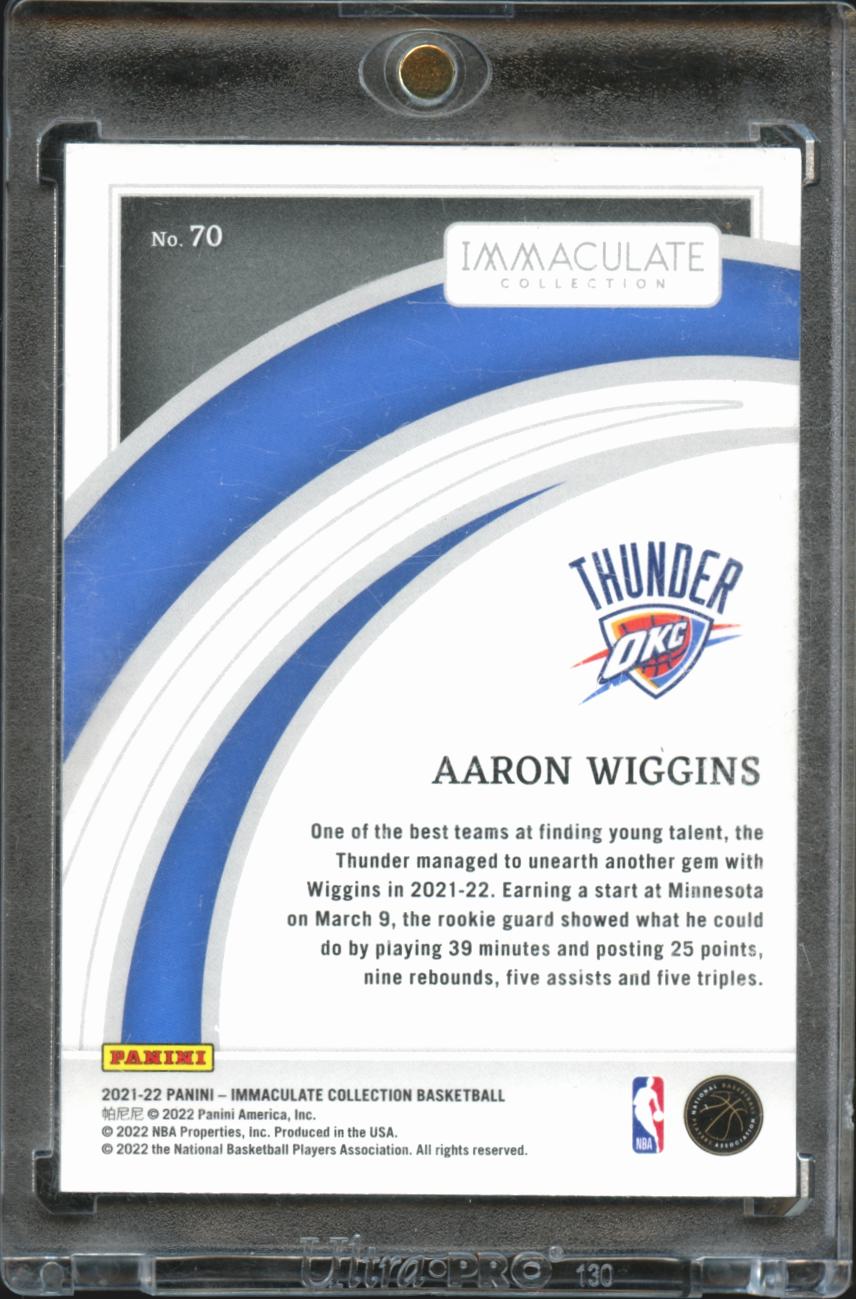 Aaron Wiggins 2021-22 Immaculate Blue Rookie RC 24/25 Oklahoma City Thunder