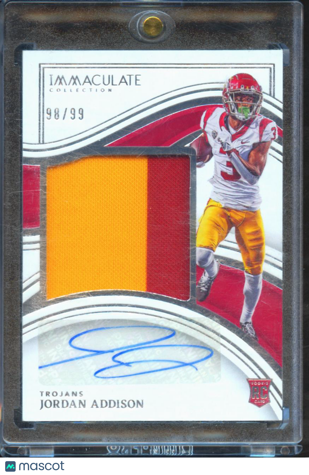 Jordan Addison 2023 Immaculate Auto Autograph Patch RC 98/99 USC Trojans