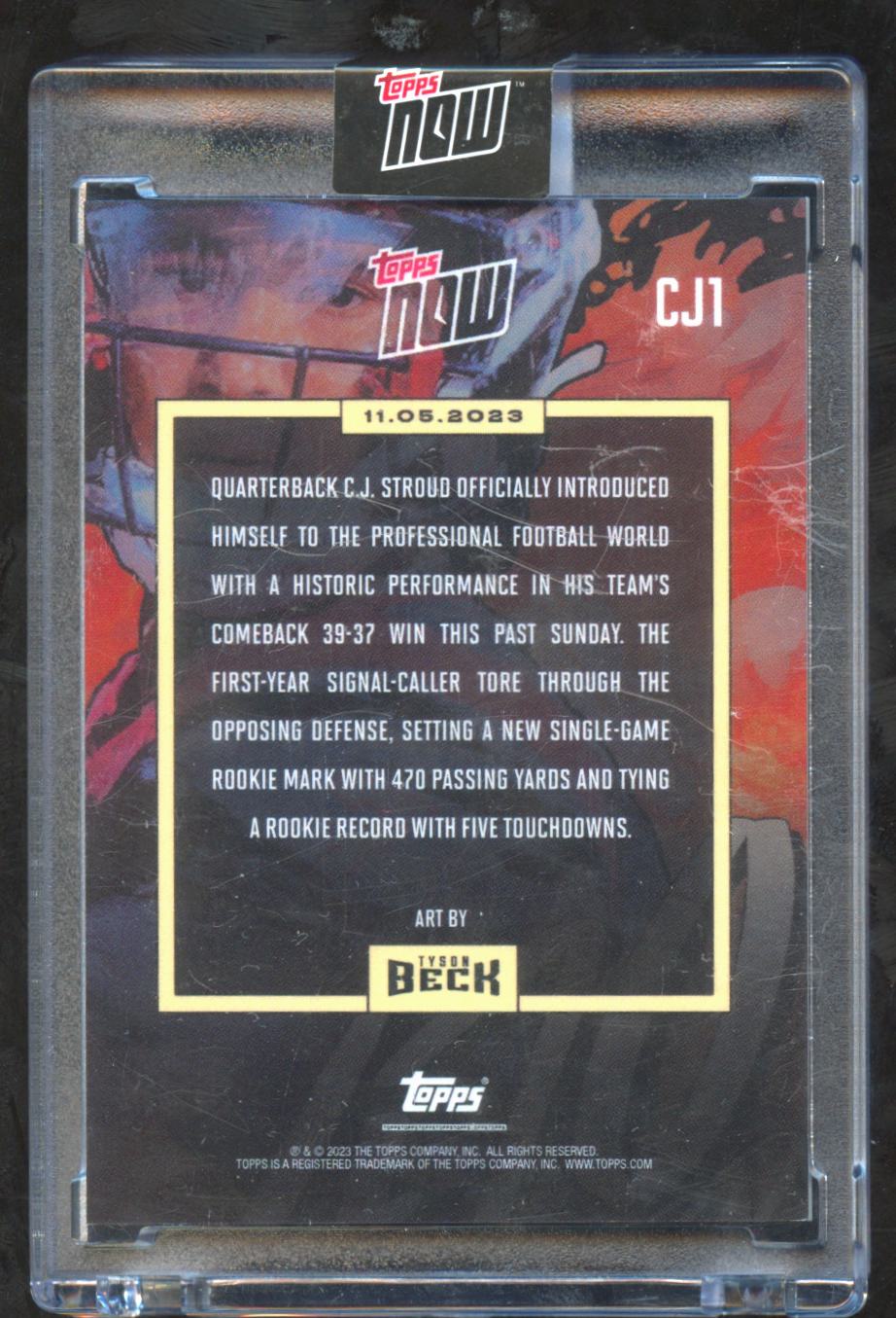 C.J. Stroud 2023 Topps Now RC Rookie #CJ1 Houston Texans