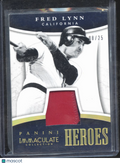 Fred Lynn 2015 Immaculate Game Worn Jersey Patch 8/25 California Angels