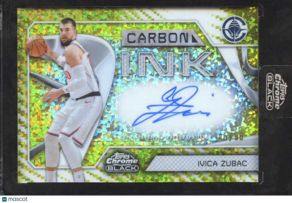 Ivica Zubac 2026 Topps Chrome Black Auto Autograph GOLD 45/50 LA Clippers