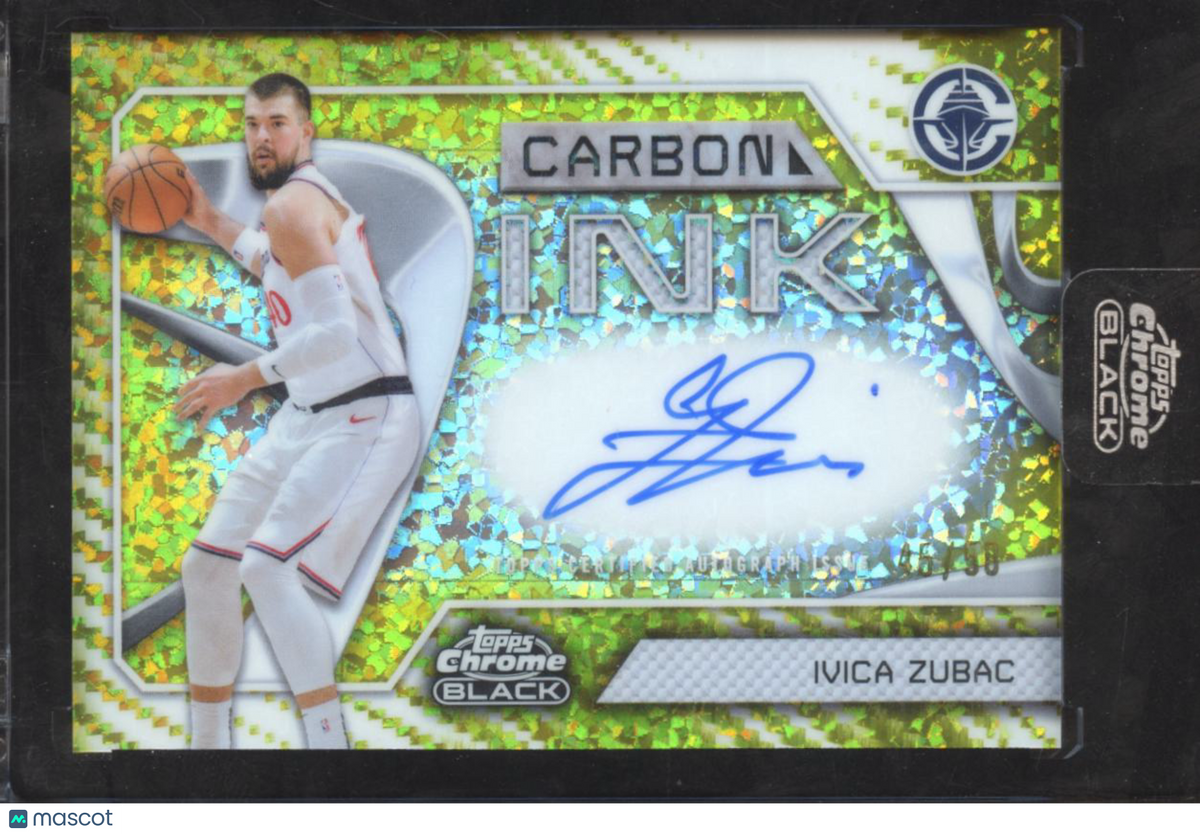 Ivica Zubac 2026 Topps Chrome Black Auto Autograph GOLD 45/50 LA Clippers