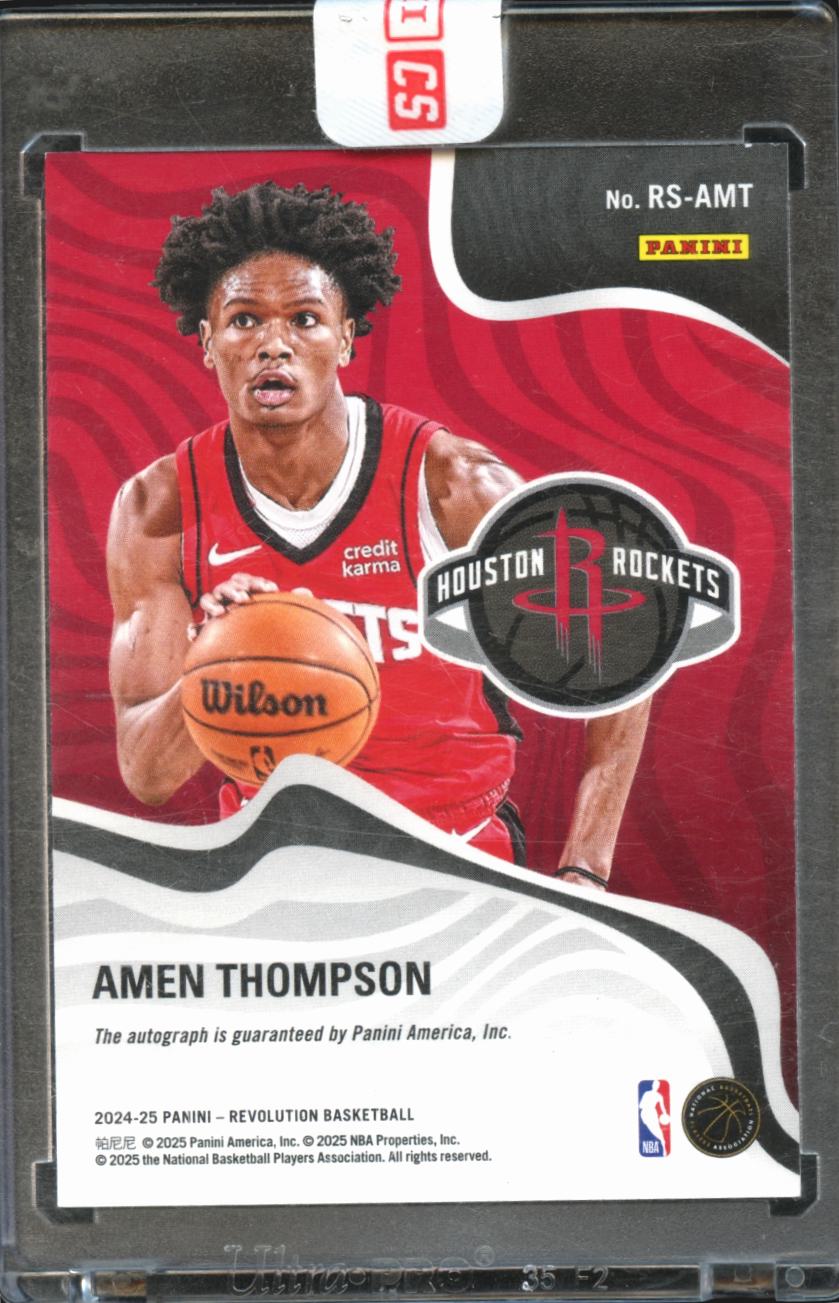 Amen Thompson 2024-25 Revolution Auto Autograph Houston Rockets