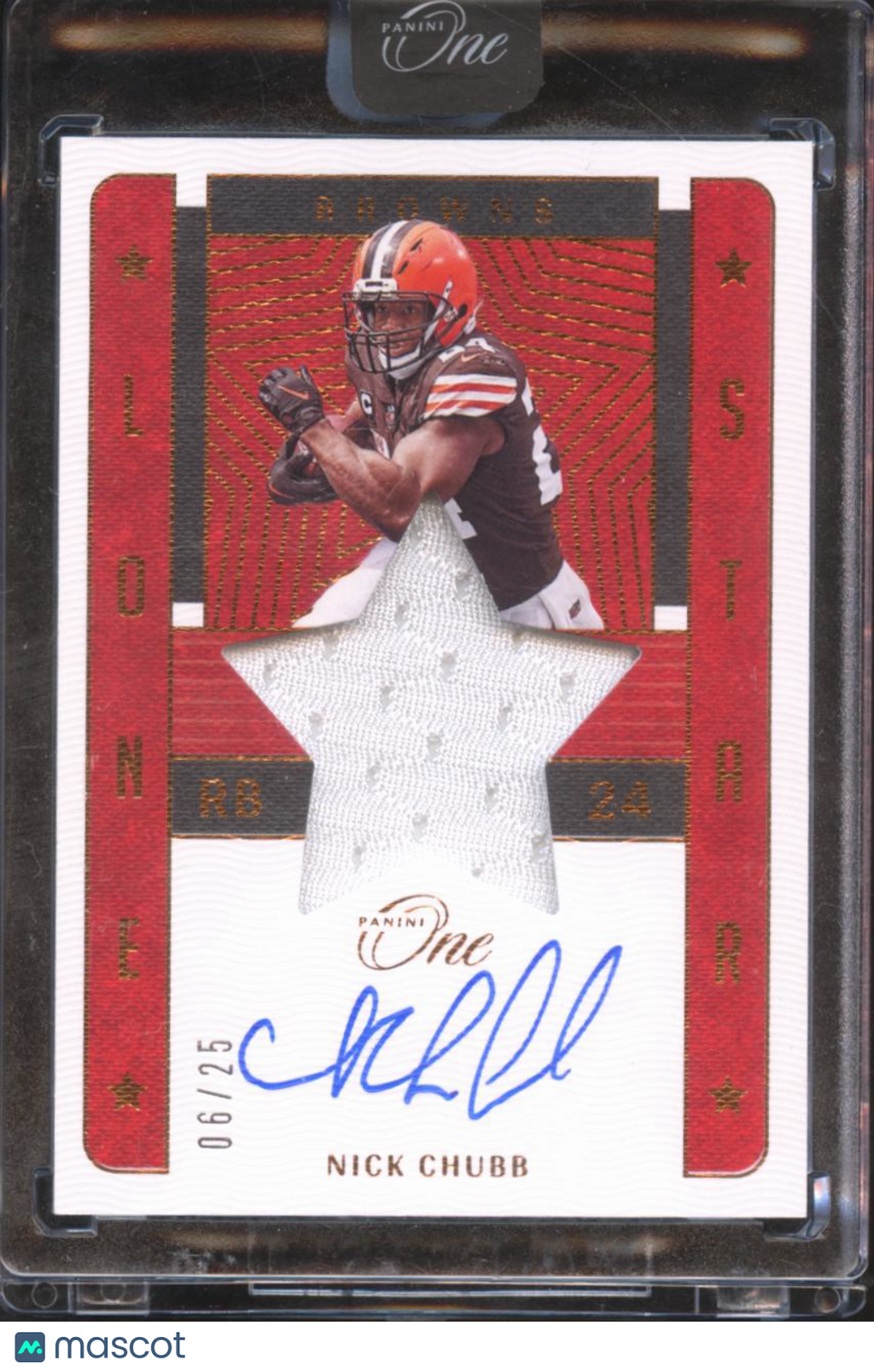Nick Chubb 2022 Panini One Auto Autograph Patch 6/25 Cleveland Browns