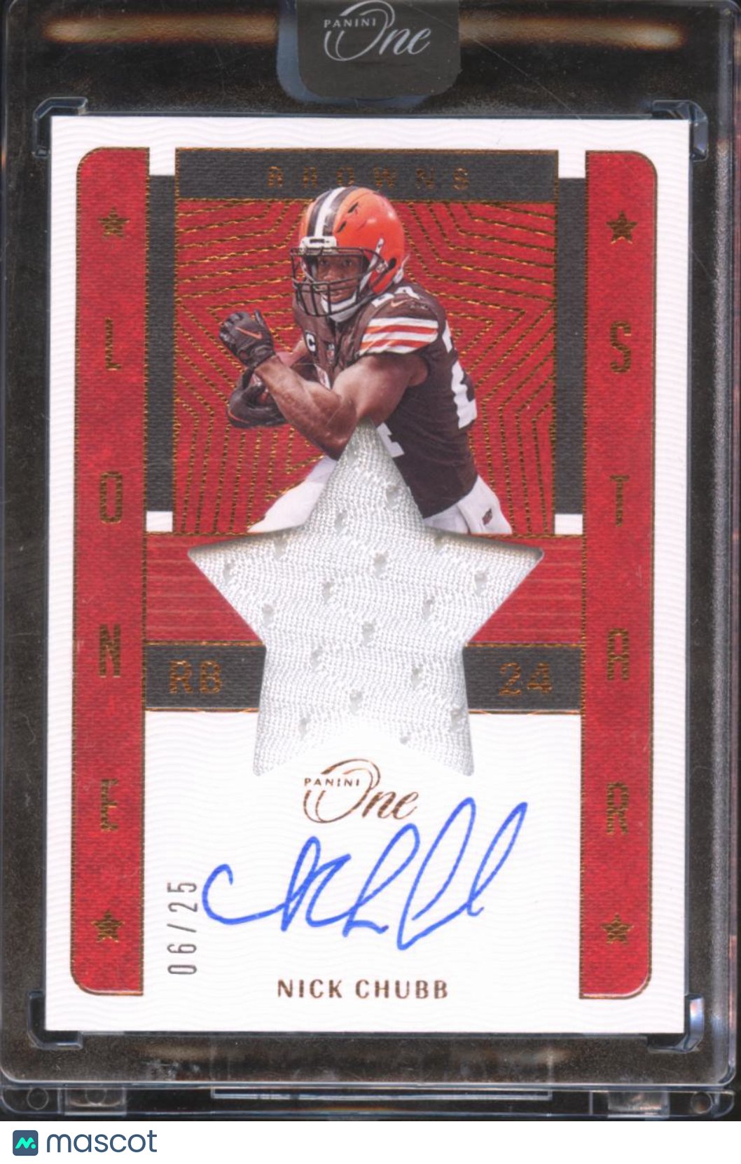 Nick Chubb 2022 Panini One Auto Autograph Patch 6/25 Cleveland Browns