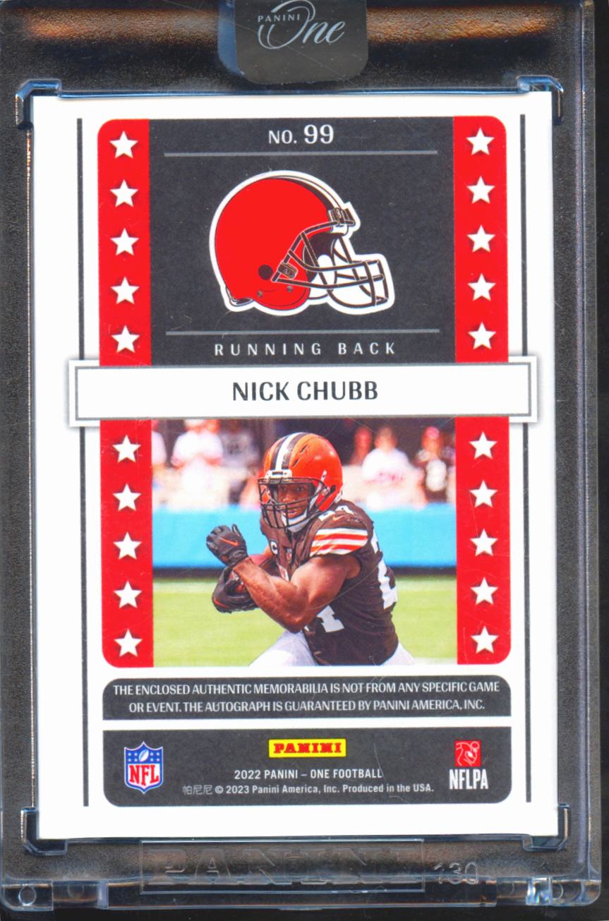 Nick Chubb 2022 Panini One Auto Autograph Patch 6/25 Cleveland Browns