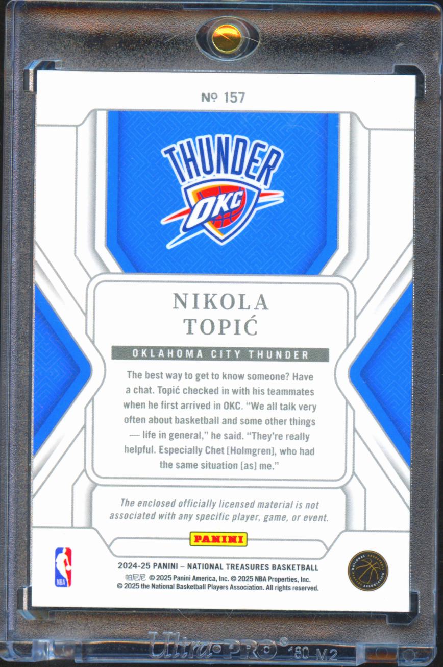 Nikola Topic 2024-25 National Treasures 4 Color Jersey Patch 82/99 OKC Thunder