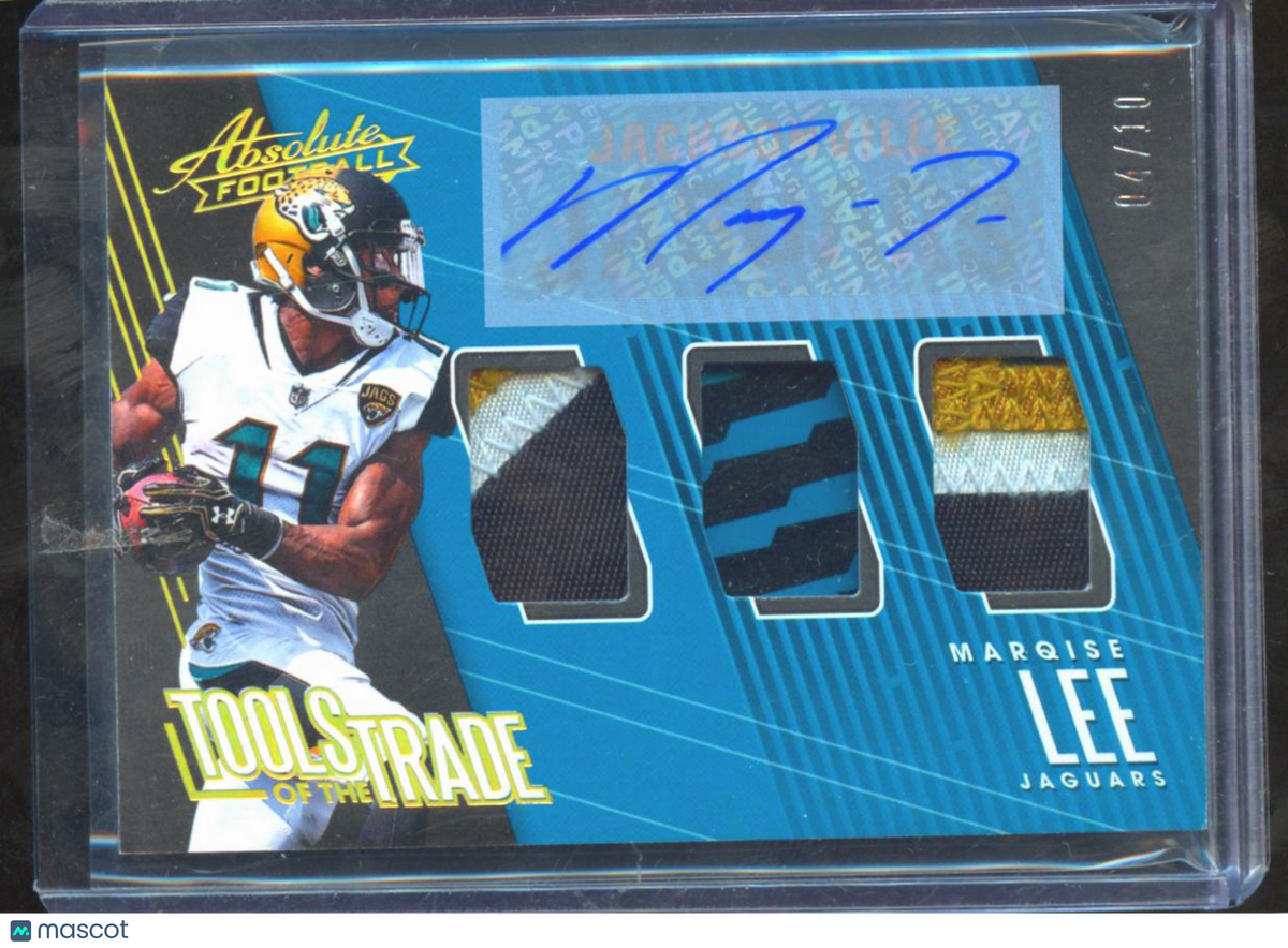 Marqise Lee 2018 Absolute Auto Autograph Patch Glove 4/10 Jacksonville Jaguars